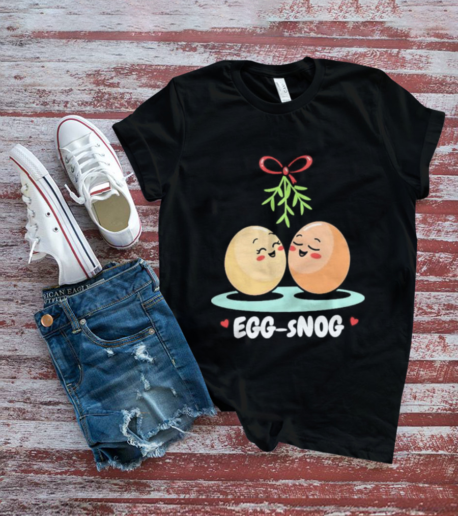 Egg Snog Mistletoe With Small Hearts T-Shirt