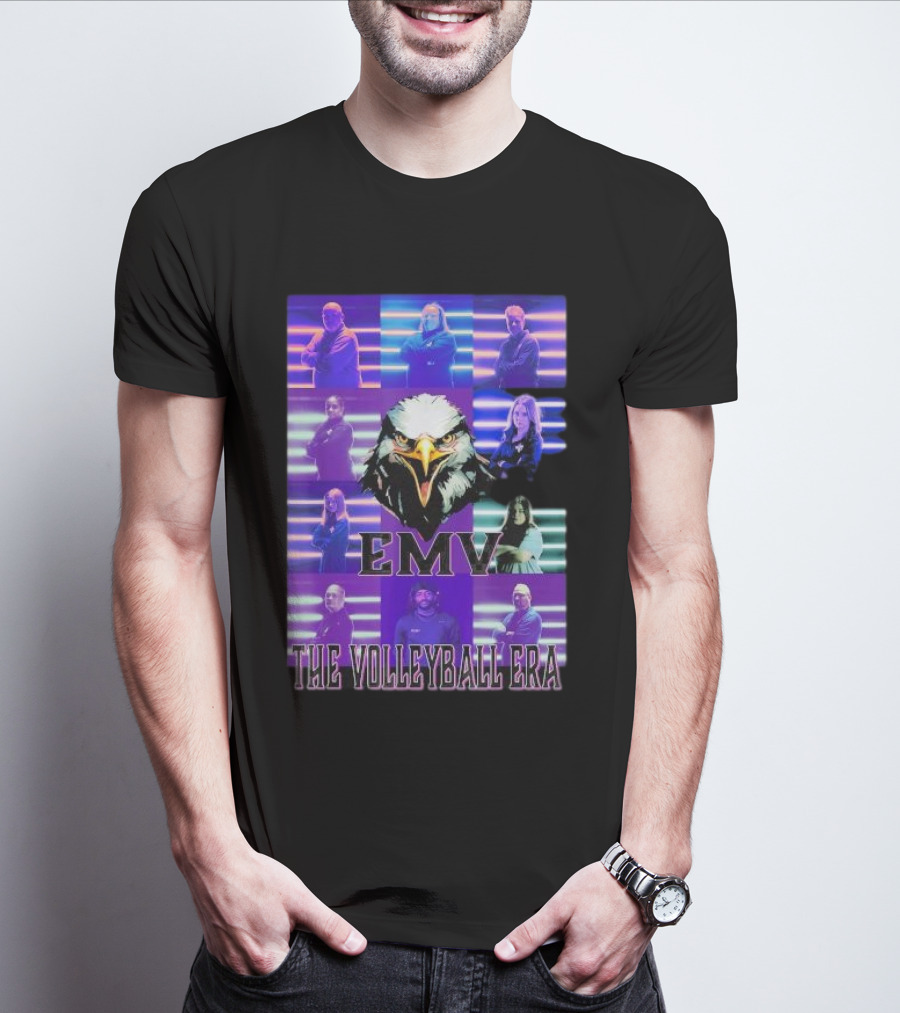 EMV The Volleyball Era Eagle Team Members In Neon Lights T-Shirt