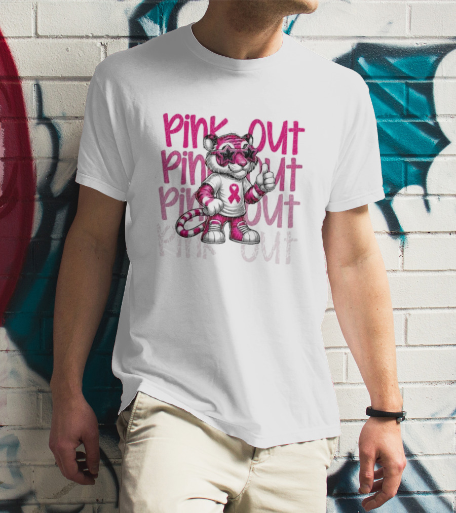 Detroit Tigers Pink Out Breast Cancer Awareness October Tiger Sublimation DTF T-Shirt