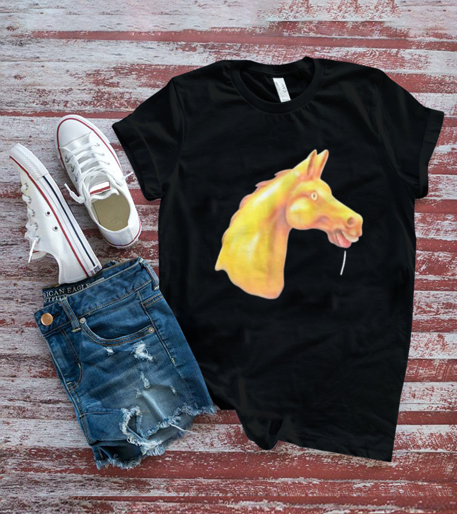 Andrew Garfield Horse What's The Rush Black Shirt Colorful Horse Head T-Shirt