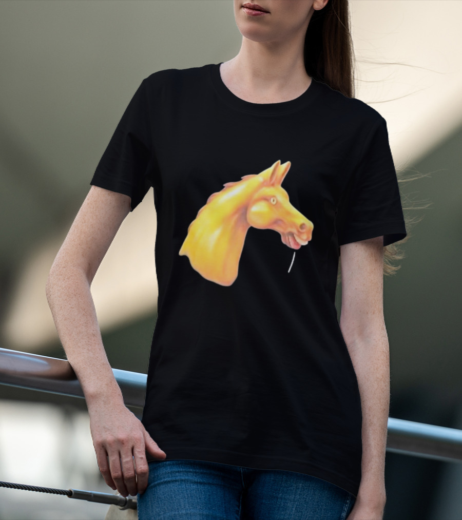 Andrew Garfield Horse What's The Rush Black Shirt Colorful Horse Head T-Shirt