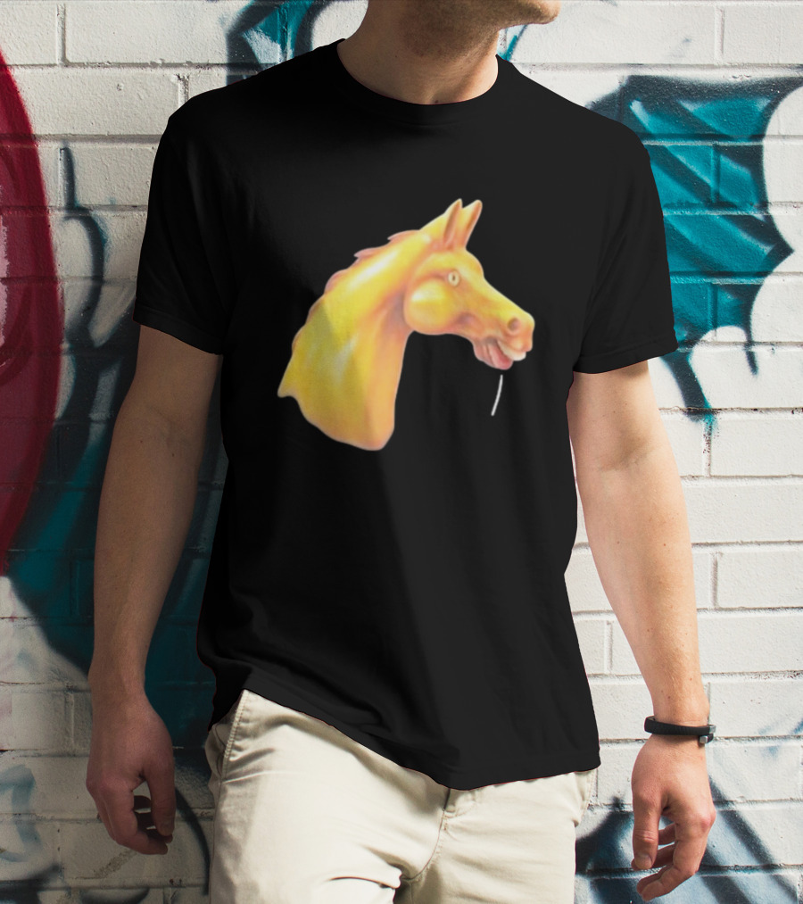 Andrew Garfield Horse What's The Rush Black Shirt Colorful Horse Head T-Shirt