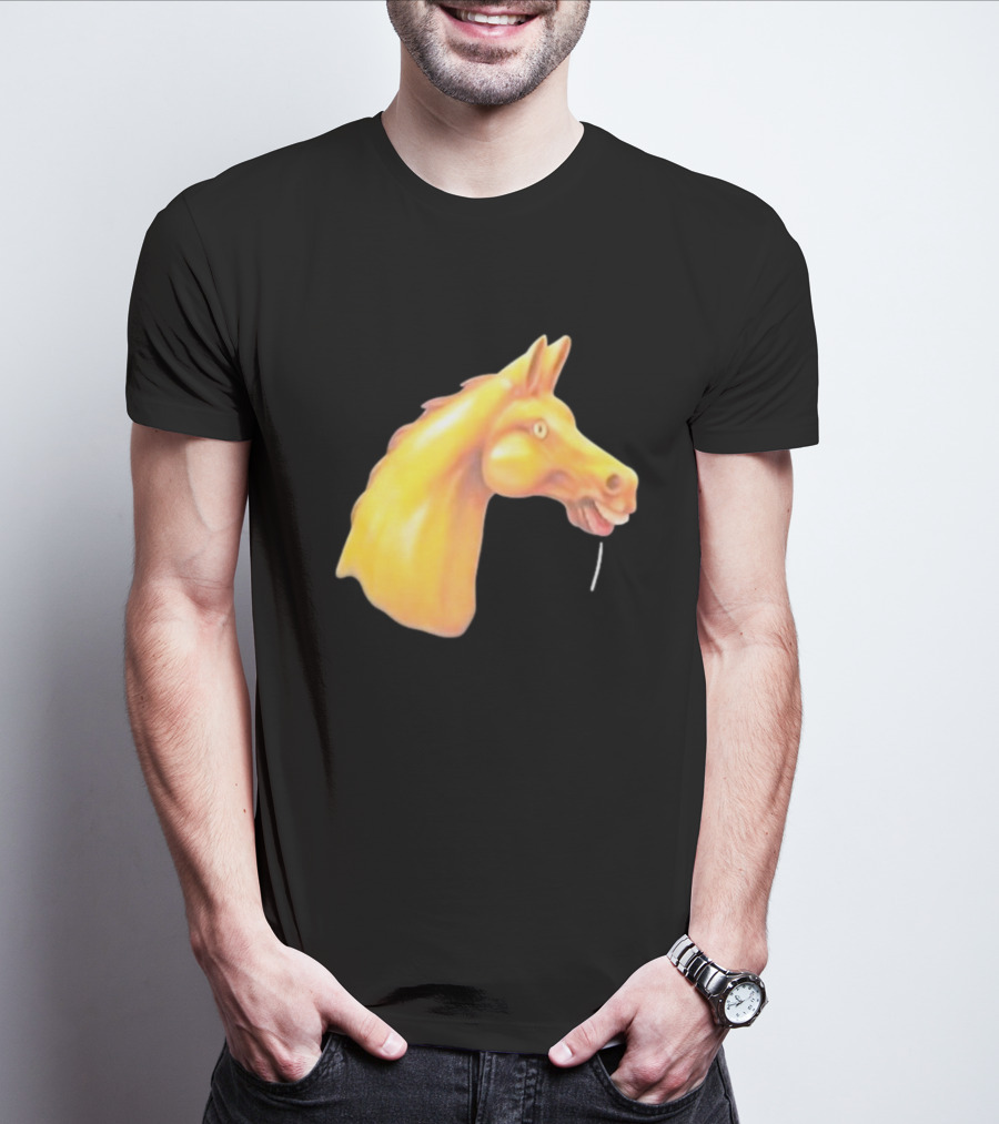 Andrew Garfield Horse What's The Rush Black Shirt Colorful Horse Head T-Shirt