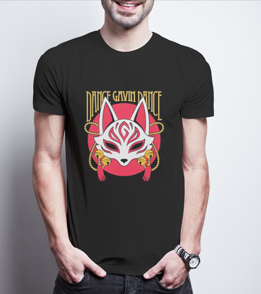 Dance Gavin Dance Kitsune Fox Mask With Bells T-Shirt