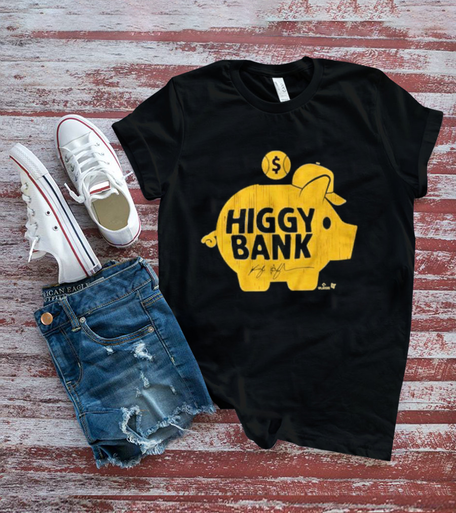 Kyle Higashioka Higgy Bank Piggy With Baseball Cap T-Shirt