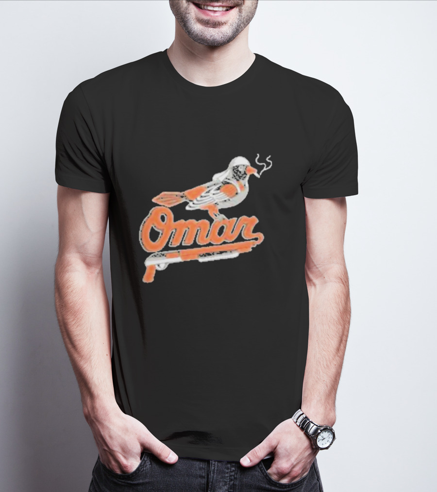 Omar Smoking Bird Perched On Shotgun Baltimore Oriole T-Shirt