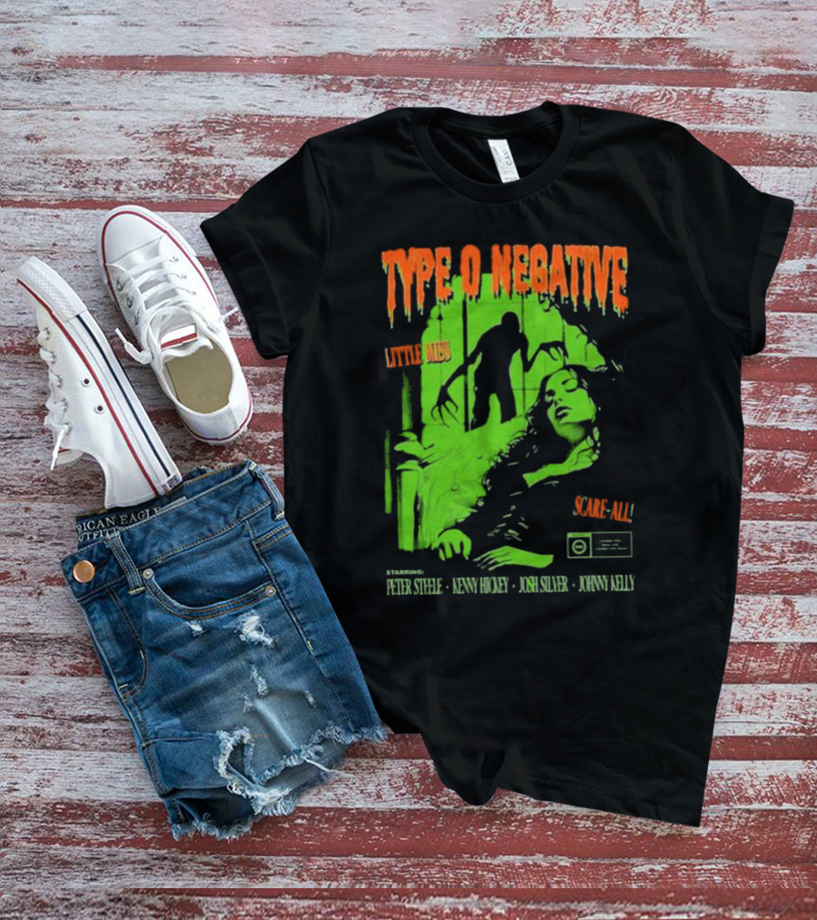 Type O Negative Little Miss Scare-All Horror Starring Peter Steele Kenny Hickey Josh Silver Johnny Kelly T-Shirt
