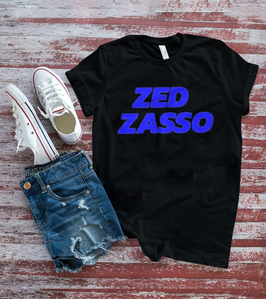 Zed Zasso Bold Blue Lettering T-Shirt