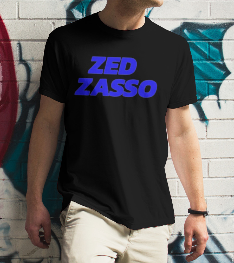 Zed Zasso Bold Blue Lettering T-Shirt