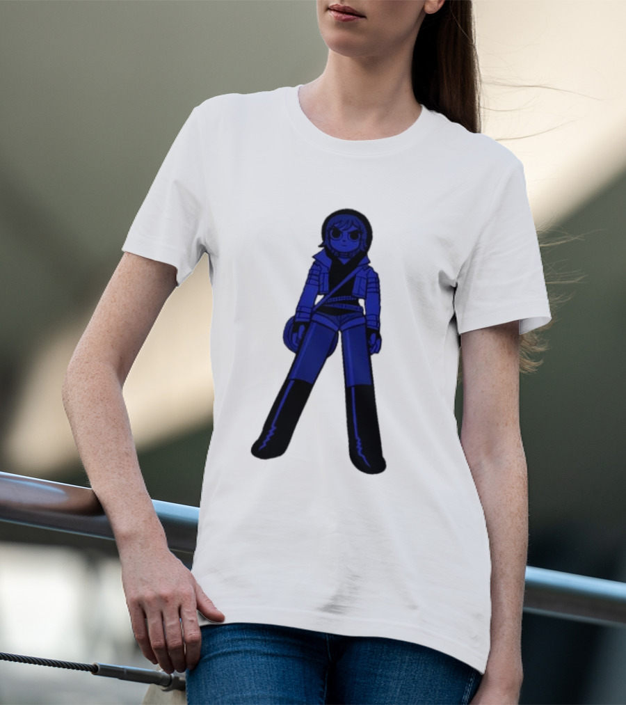 Scott Pilgrim Sp20 Ramona Blue Figure Character T-Shirt