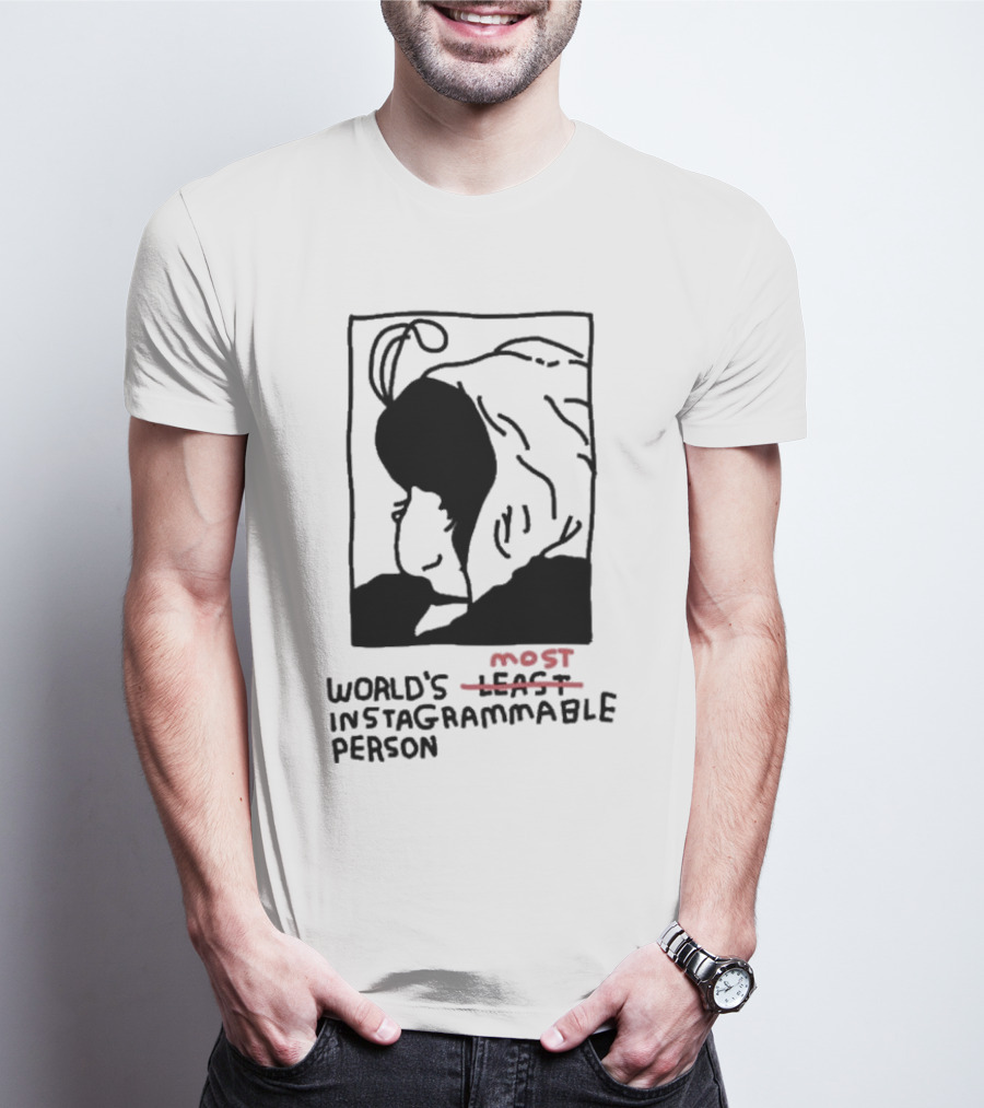 World's Least Instagrammable Person Hoodie Character Line T-Shirt