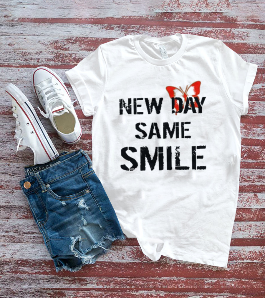 Aja Wilson New Day Same Smile Butterfly Red T-Shirt
