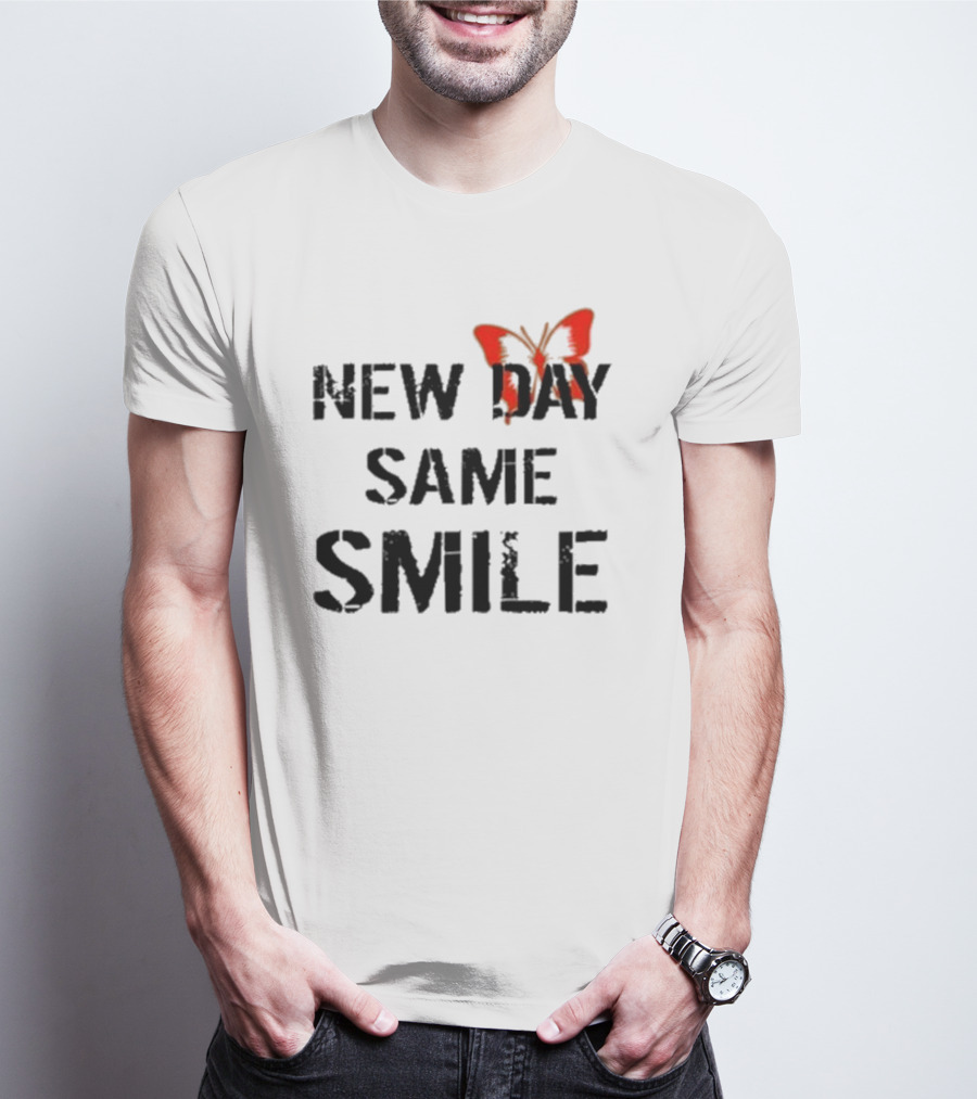 Aja Wilson New Day Same Smile Butterfly Red T-Shirt