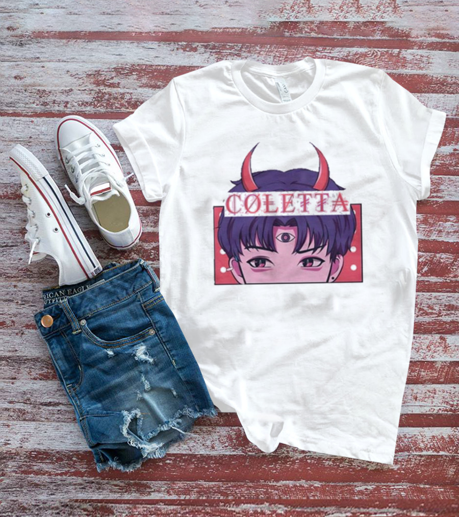 Coletta Manga Anime Third Eye Red Horns T-Shirt