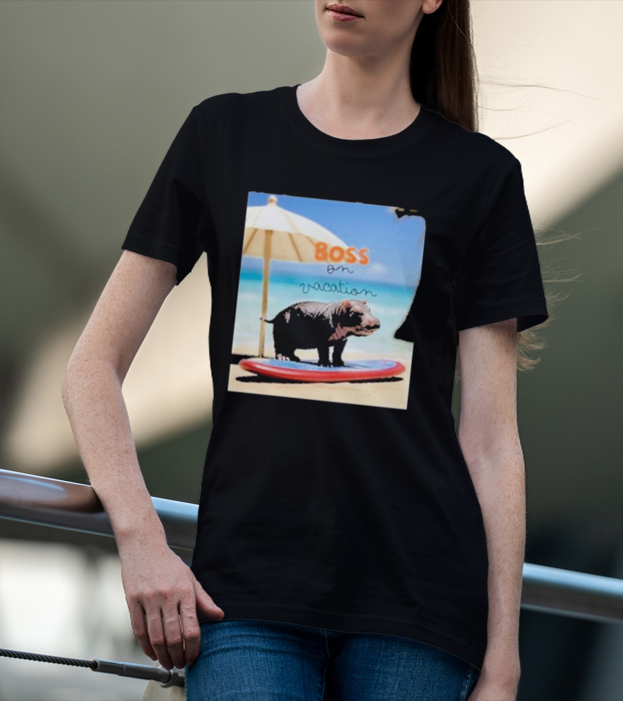 Boss On Vacation Hippo Beach Fun Series Summer T-Shirt