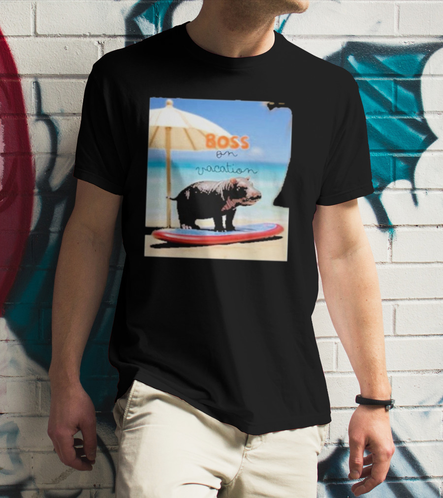Boss On Vacation Hippo Beach Fun Series Summer T-Shirt