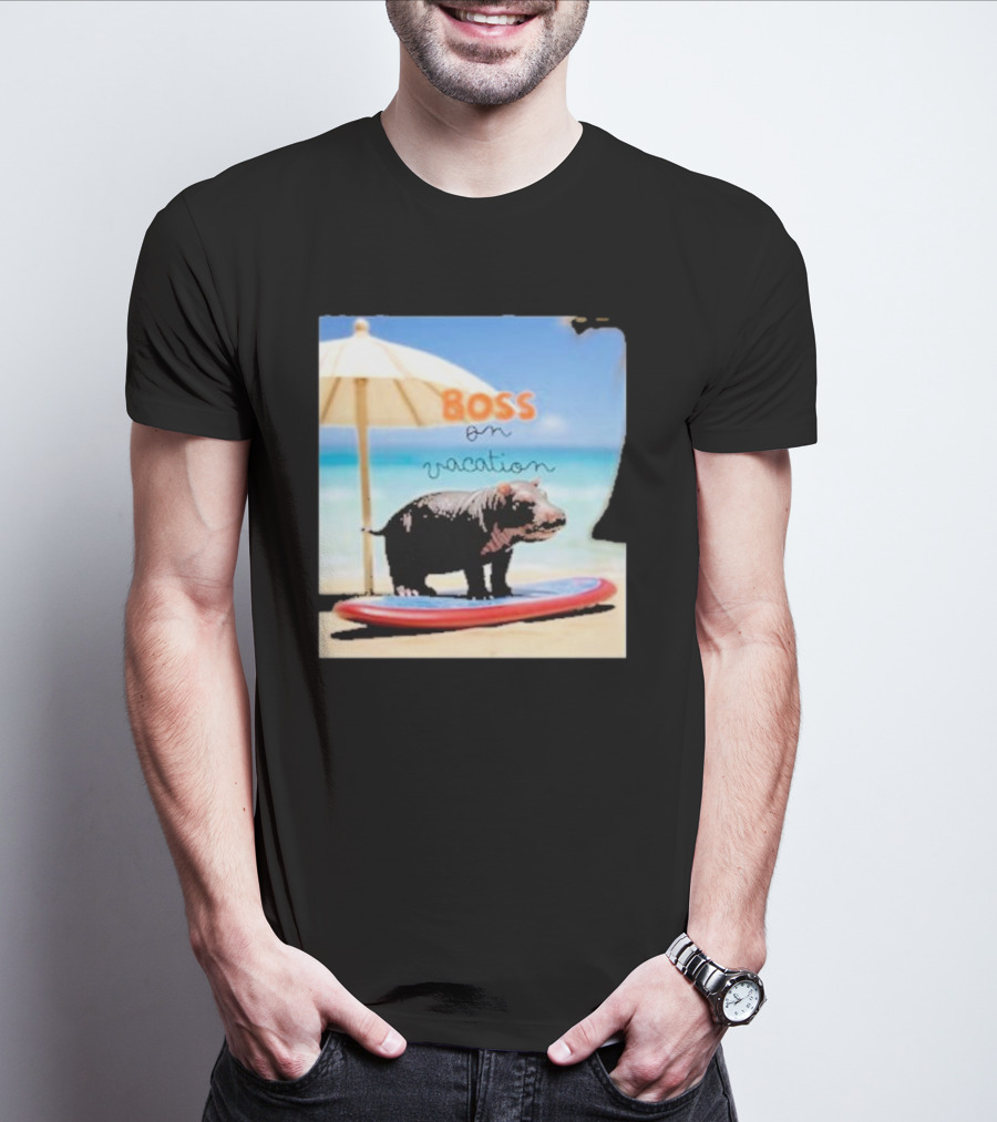 Boss On Vacation Hippo Beach Fun Series Summer T-Shirt