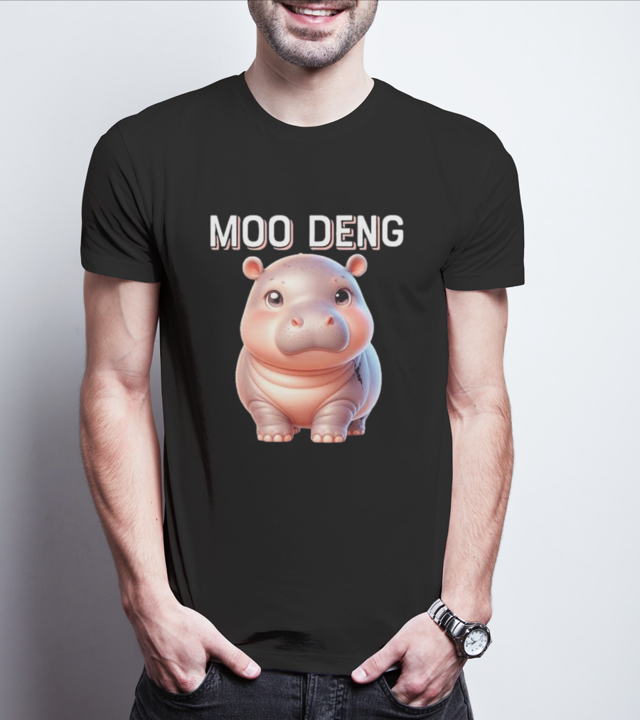 Moo Deng Cute Funny Baby Hippo Pygmy Hippopotamus T-Shirt