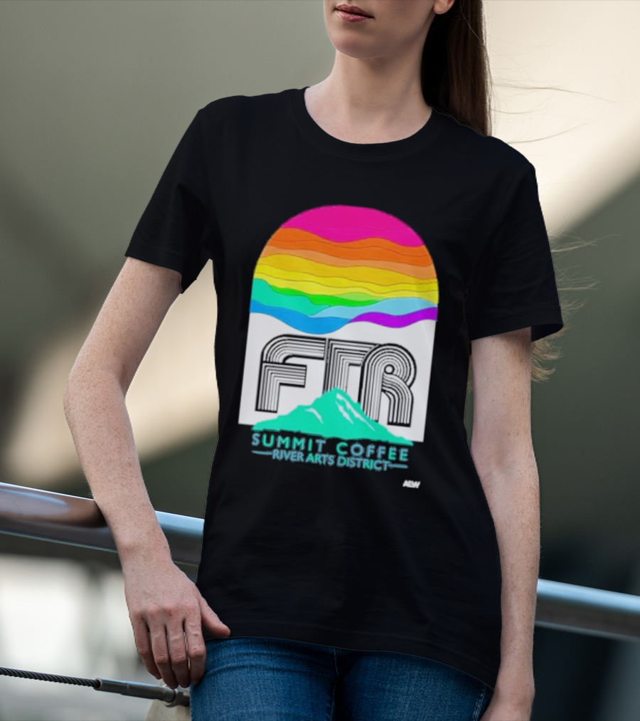 Ftr Summit Coffee River Arts District Rainbow Mountain T-Shirt
