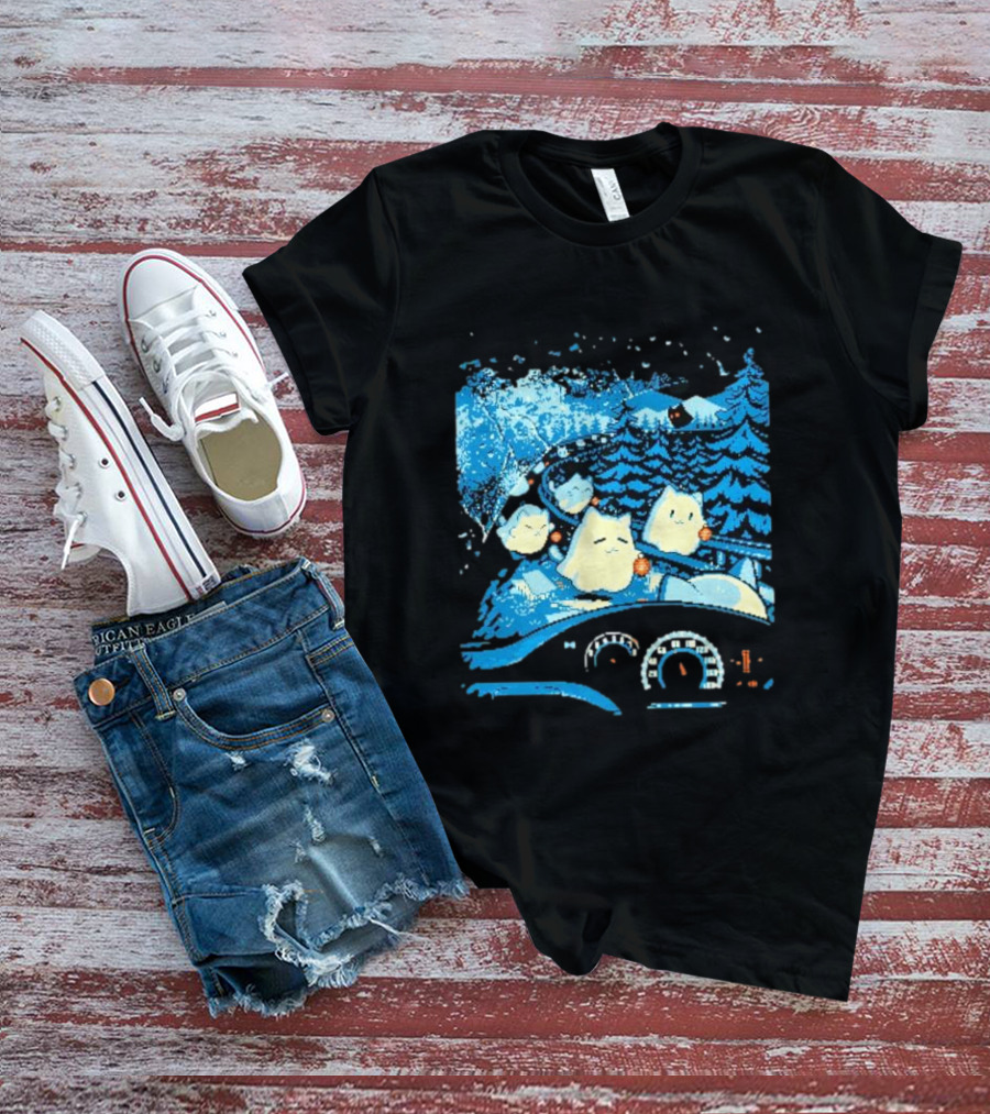 Haunted Road Pixel Art Ghost Cats Forest Adventure T-Shirt
