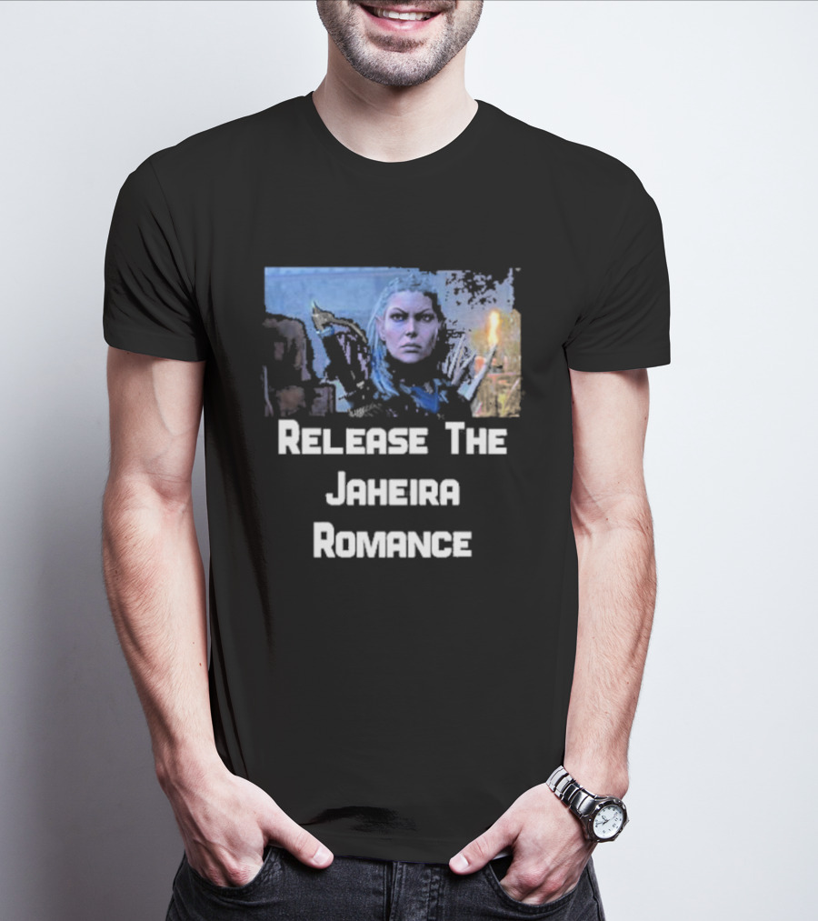 Release The Jaheira Romance Image Featuring Armor-Clad Character T-Shirt