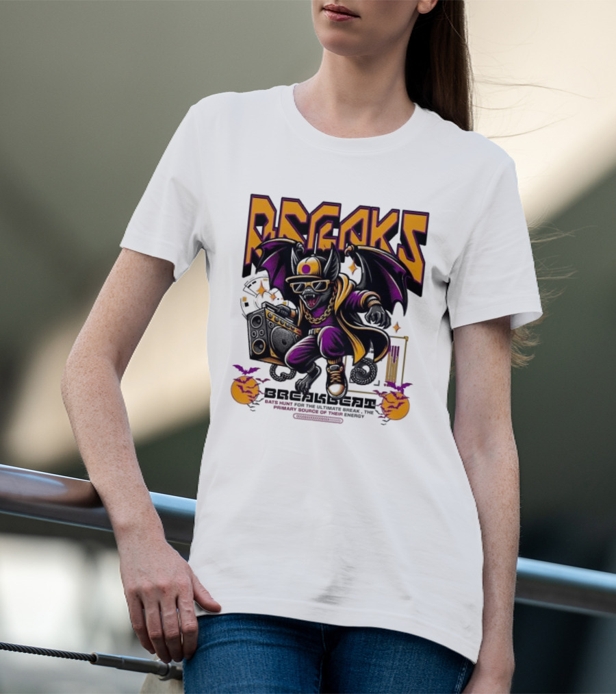 Breakbeat Bat Breaks Bats Hunt For The Ultimate Break Primary Source Of Energy T-Shirt