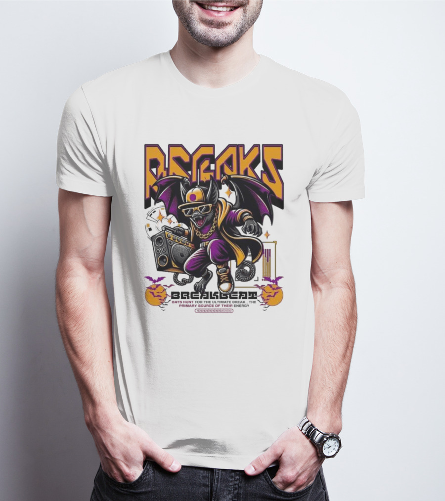 Breakbeat Bat Breaks Bats Hunt For The Ultimate Break Primary Source Of Energy T-Shirt