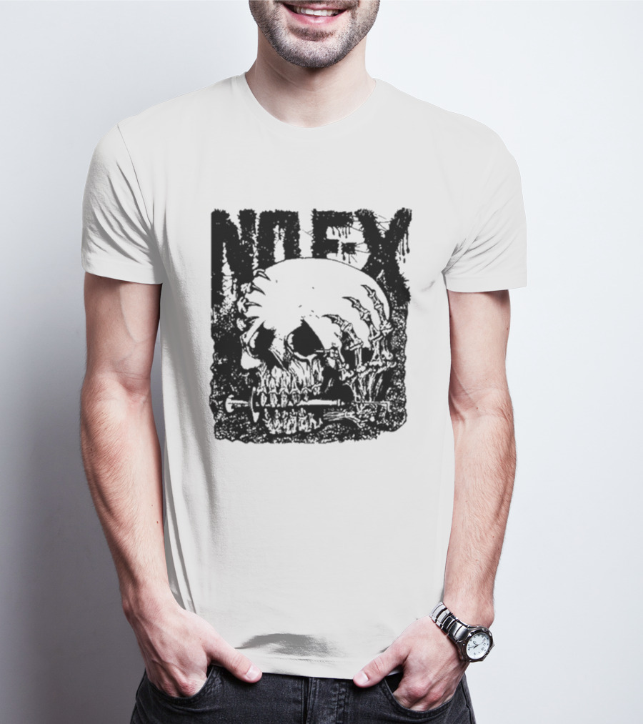 NOFX OG Skull With Skeleton Hand And Screwdriver T-Shirt