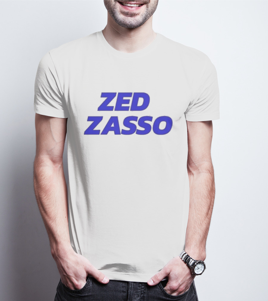 Zed Zasso Rachel Zegler Text Bold Blue Lettering T-Shirt