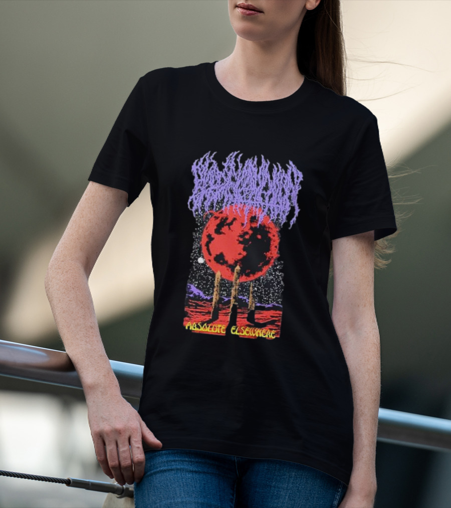 Blood Incantation Absolute Elsewhere All Life Is Temporary Moon And Cosmic Landscape T-Shirt