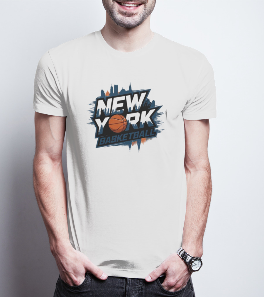 New York City Skyline Basketball T-Shirt