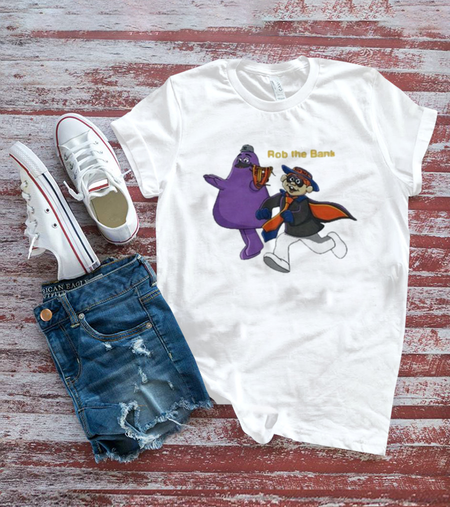 Rob The Bank New York With Masked Thief And Purple Sidekick T-Shirt