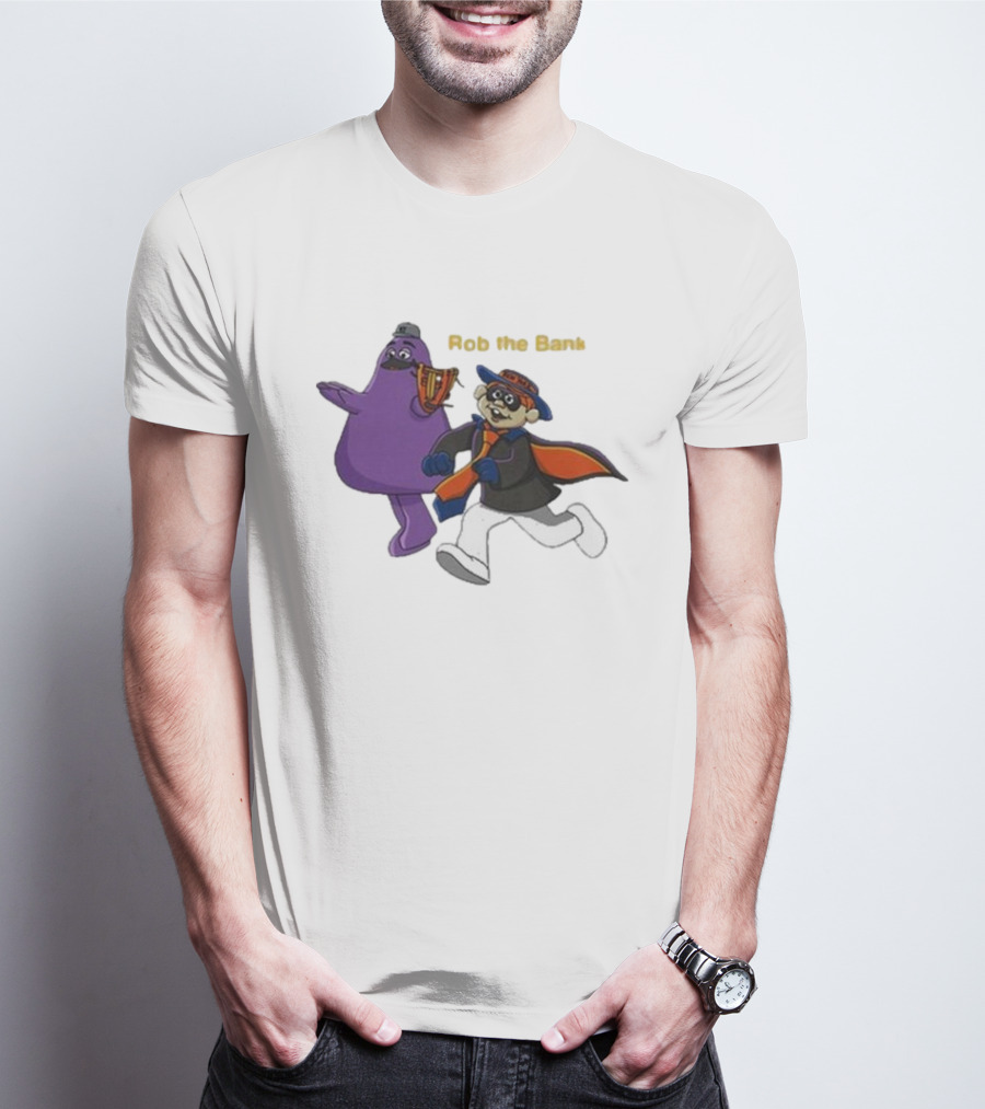 Rob The Bank New York With Masked Thief And Purple Sidekick T-Shirt