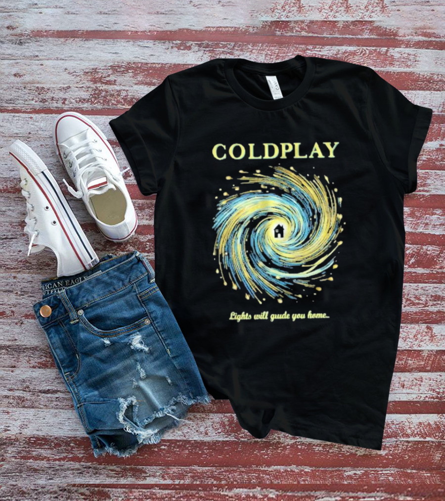 COLDPLAY Lights Will Guide You Home Swirling Universe T-Shirt