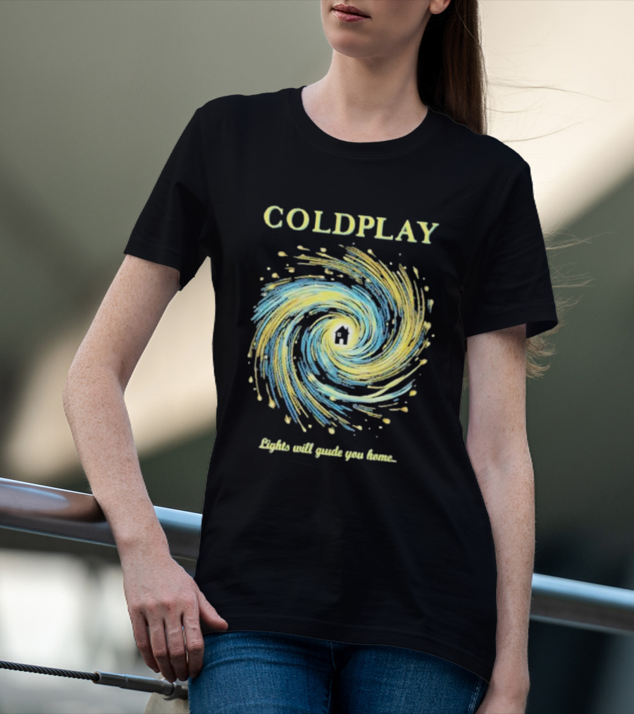 COLDPLAY Lights Will Guide You Home Swirling Universe T-Shirt