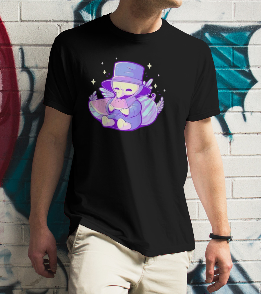 Plague Doctor Eating Watermelon Cute Kawaii T-Shirt