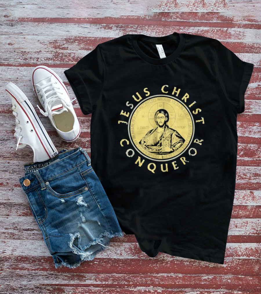Jesus Christ Conqueror Orthodox Christian Iconography T-Shirt