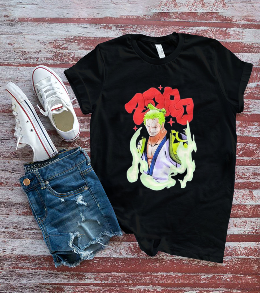 One Piece Zoro Japan Animation Airbrush Style Manga Character T-Shirt