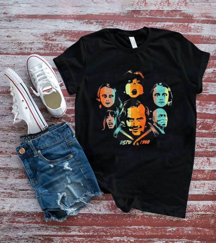Estd 1980 The Shining Jack Horror Kubtick Twins Wendy Vintage Faces T-Shirt