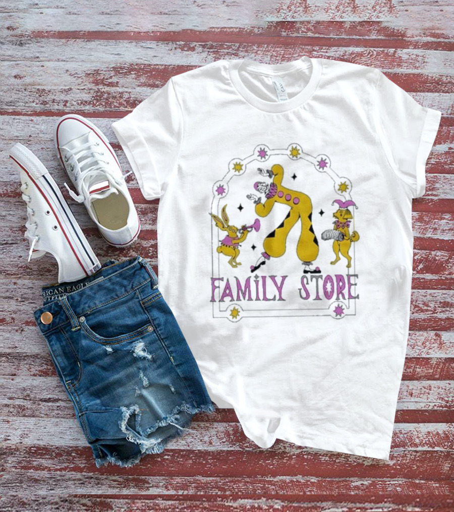 FS X Maddie Fischer Family Store Clown Arch With Rabbit And Dog Characters T-Shirt