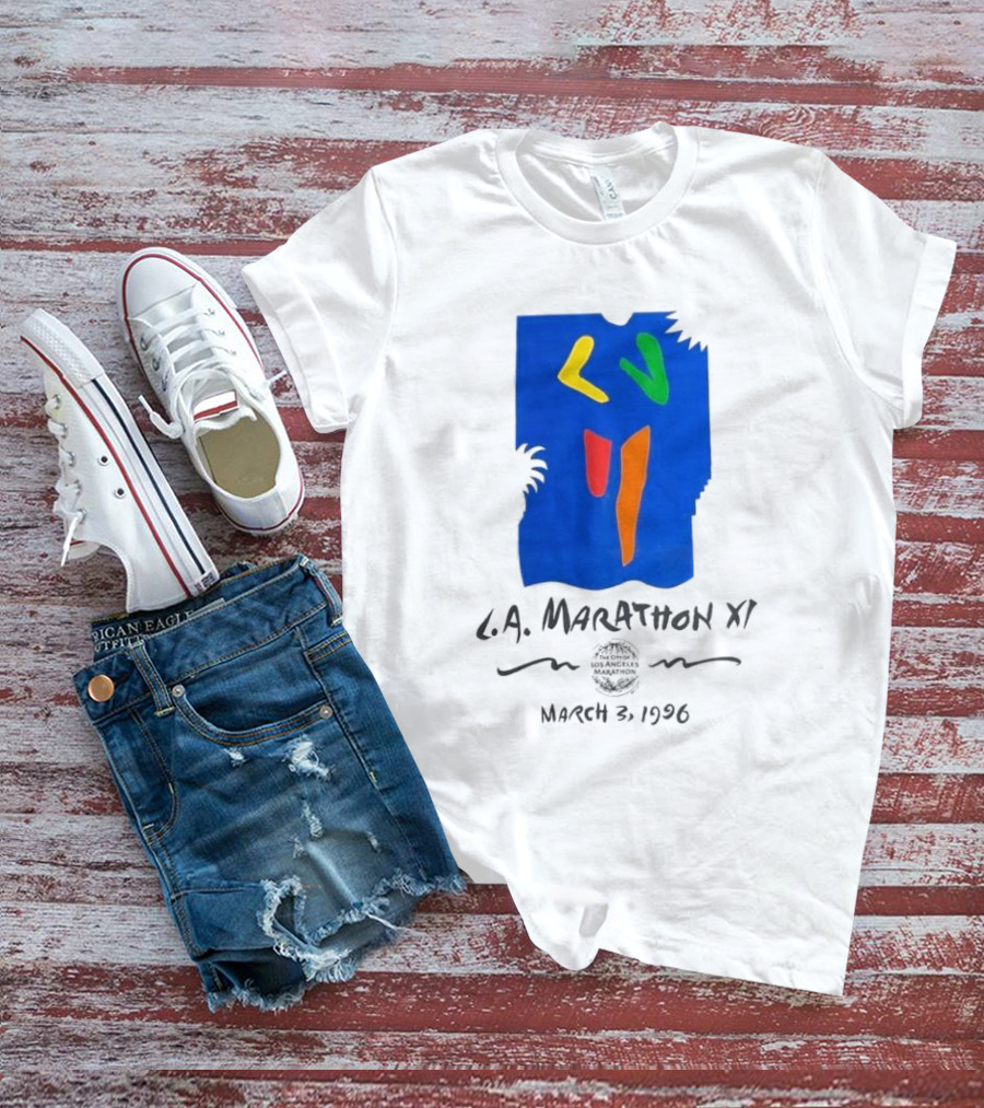 L.A. Marathon XI March 3, 1996 Los Angeles Marathon 90s Race Racer Comfort T-Shirt