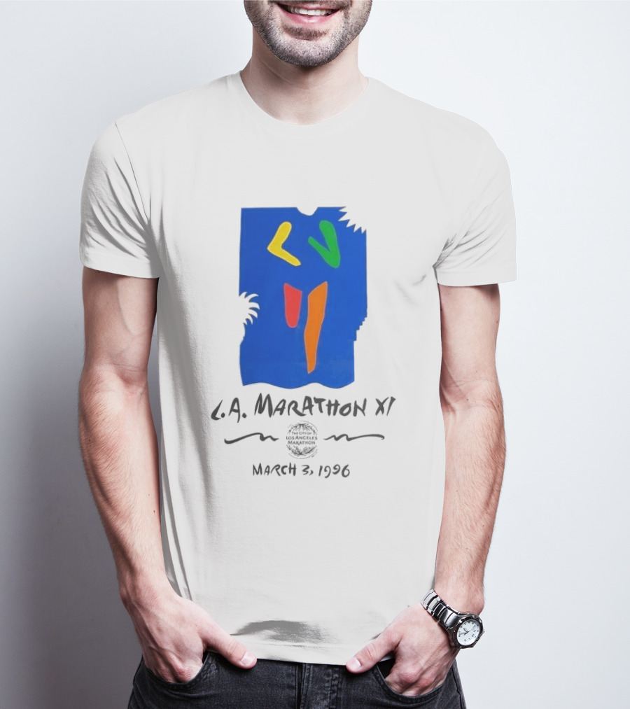 L.A. Marathon XI March 3, 1996 Los Angeles Marathon 90s Race Racer Comfort T-Shirt