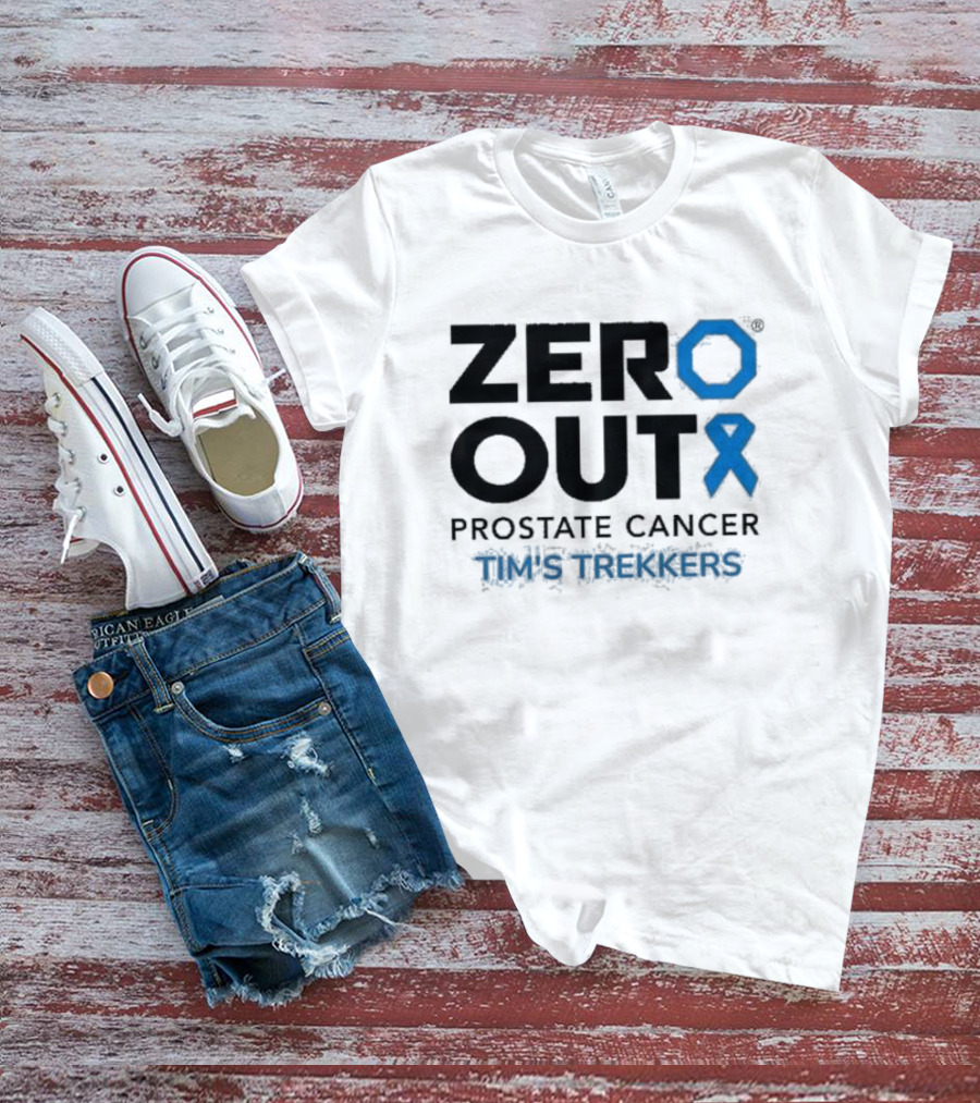 Zero Out Prostate Cancer Tim's Trekkers Awareness Blue T-Shirt