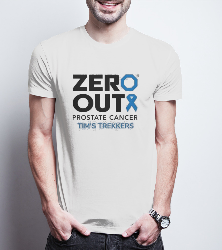Zero Out Prostate Cancer Tim's Trekkers Awareness Blue T-Shirt