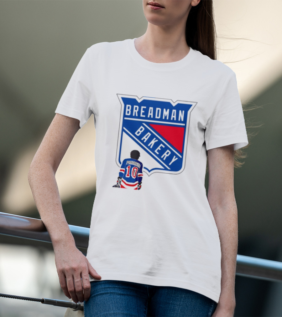 Breadman Bakery Artemi Panarin 10 True Blue New York Rangers Fan T-Shirt