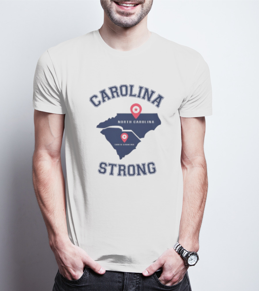 Carolina Strong North Carolina South Carolina Map T-Shirt
