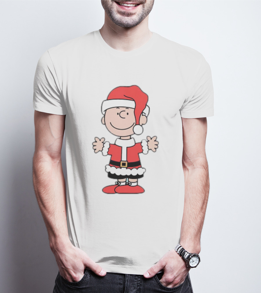 Charlie Brown Peanuts Christmas Santa Hat Holiday T-Shirt