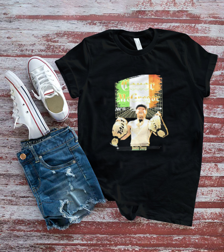 Conor McGregor Double Champ UFC Belt Irish Flag T-Shirt