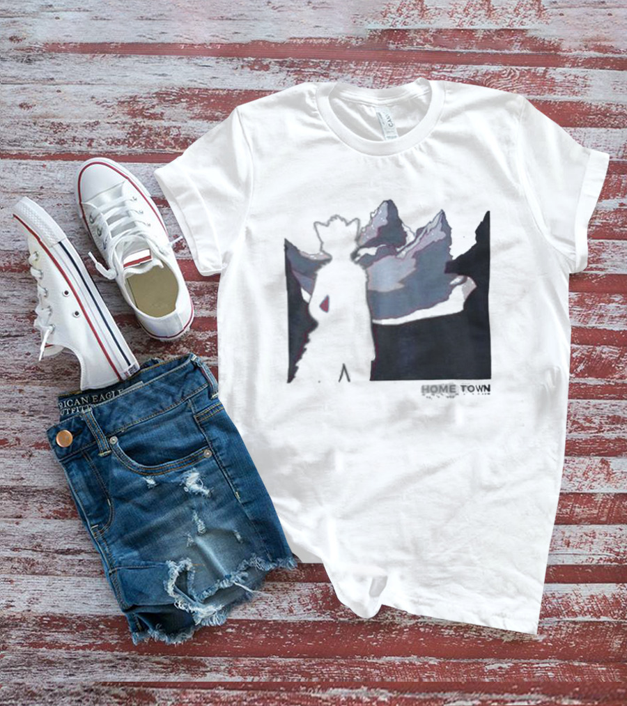 The Fox Nest Store Home Town Silhouette With Mountains Background T-Shirt