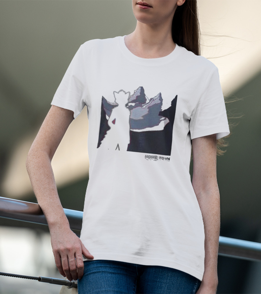 The Fox Nest Store Home Town Silhouette With Mountains Background T-Shirt